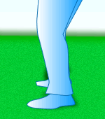 切り返しのポイント/左足ひざ